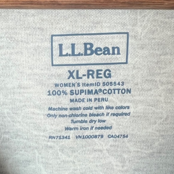 L.L. Bean XL 100% Supima Cotton Floral T-Shirt Blouse Lot of 2 Blue Cottagecore - Picture 6 of 16